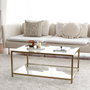 Hanah Home Astro Mesa de Centro con Cristal Templado Dorado
